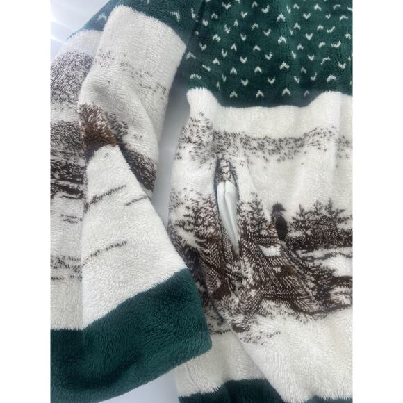 Vintage 1990s St Johns Bay Fleece Zip Up Medium Zip Cozycore Gorpcore Hooded Y2K - Picture 6 of 16